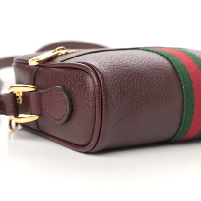 Gucci Calfskin Web Mini Ophidia Shoulder Bag Vintage Bordeaux 9 of 11
