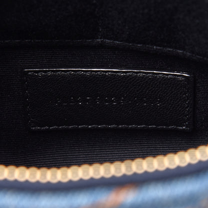 Saint Laurent Denim Matelasse Chevron Monogram A5 Wristlet Blue 7 of 11