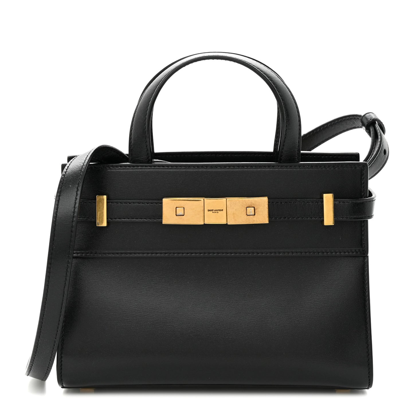 Smooth Calfskin Manhattan Nano Shopper Tote Black