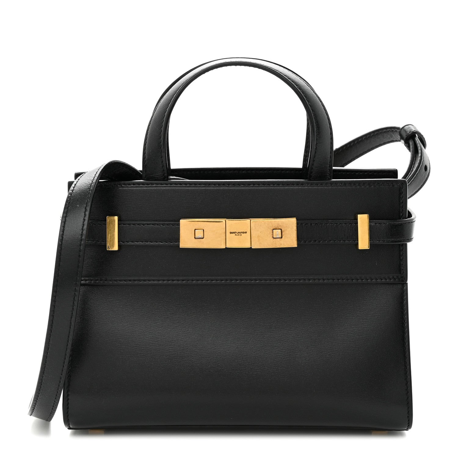 Saint Laurent Smooth Calfskin Manhattan Nano Shopper Tote Black 1 of 11
