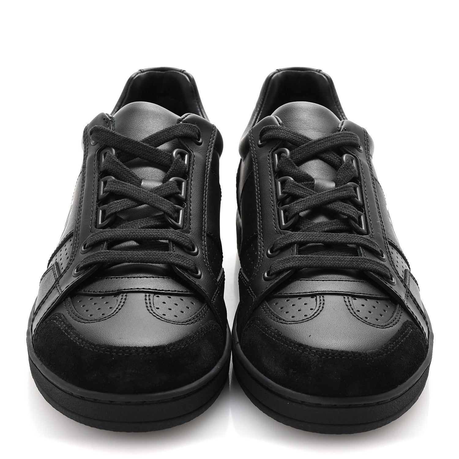Christian Dior Calfskin Suede Logo Sneakers 36.5 Black 6 of 18
