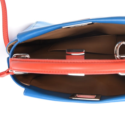 Fendi Nappa Colorblock Mini Peekaboo Iconic Satchel Blue Royal Papavero Cuoio 5 of 9