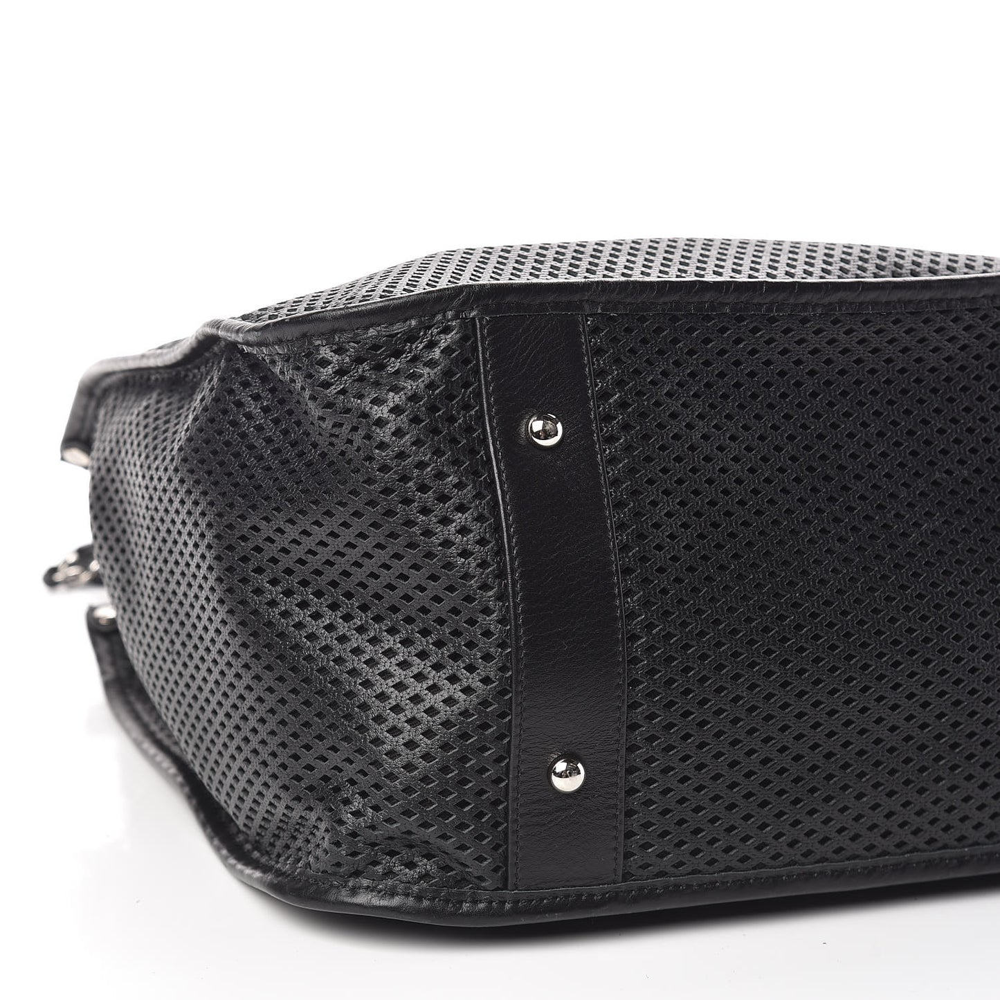 Calfskin Perforated Up In The Air Tote Black