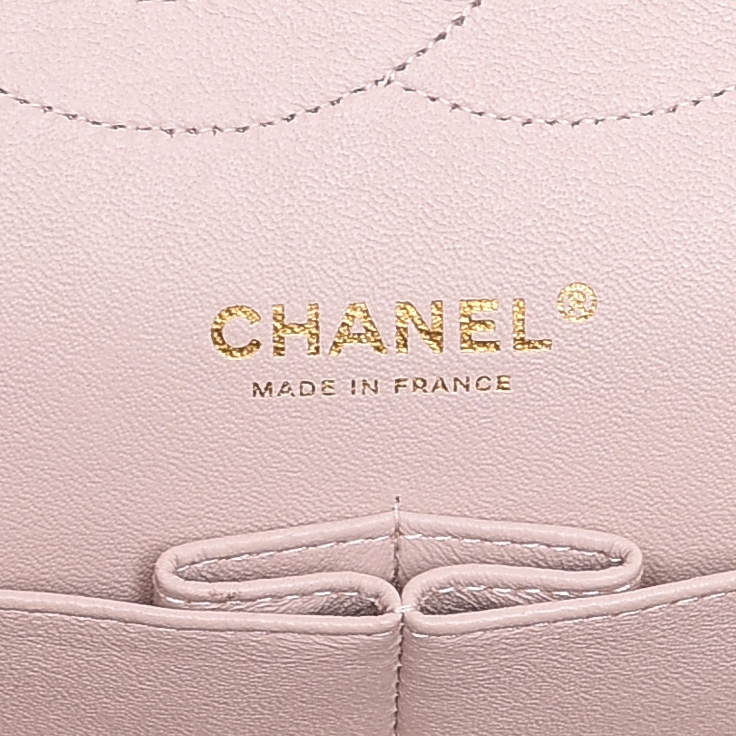 Lambskin Quilted Jumbo Double Flap Light Beige