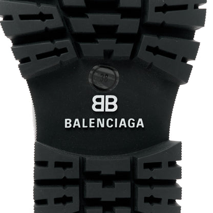 Balenciaga Jive Smooth Calfskin Logo Embossed Womens Tractor 20mm Chelsea Boots 38 Black 6 of 8