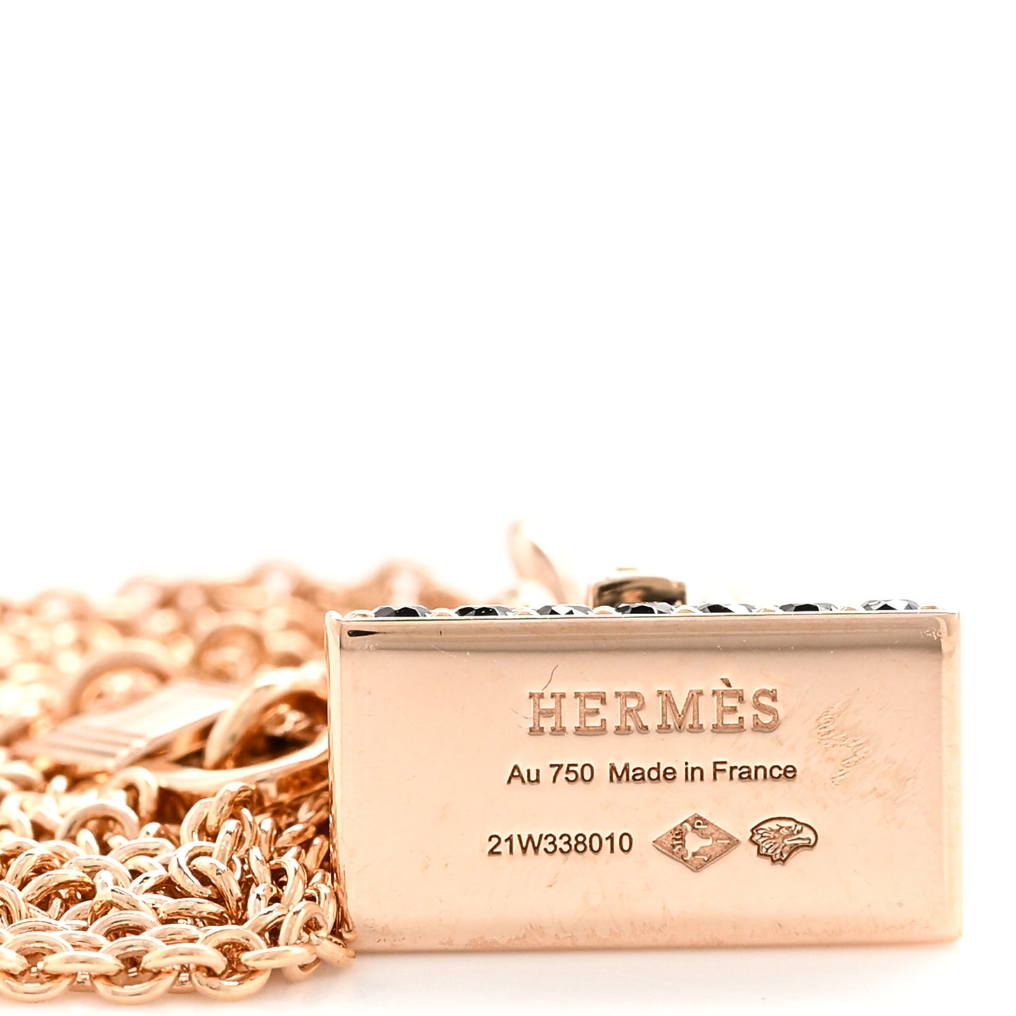 18K Rose Gold Black Spinel Birkin Pendant Necklace