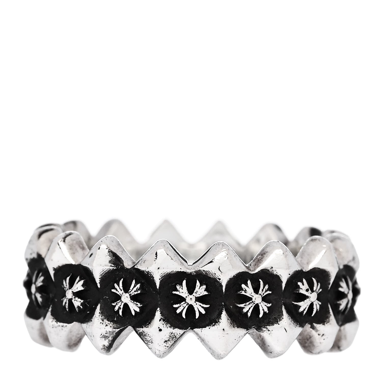 Chrome Hearts Sterling Silver CH Plus Punk Band Ring 60 9 1692022 Chrome Hearts Sterling Silver CH Plus Punk Band Ring 60 9 1692022