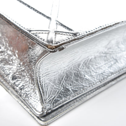 Christian Dior Metallic Crinkled Lambskin Medium Diorama Flap Bag Silver 12 of 13