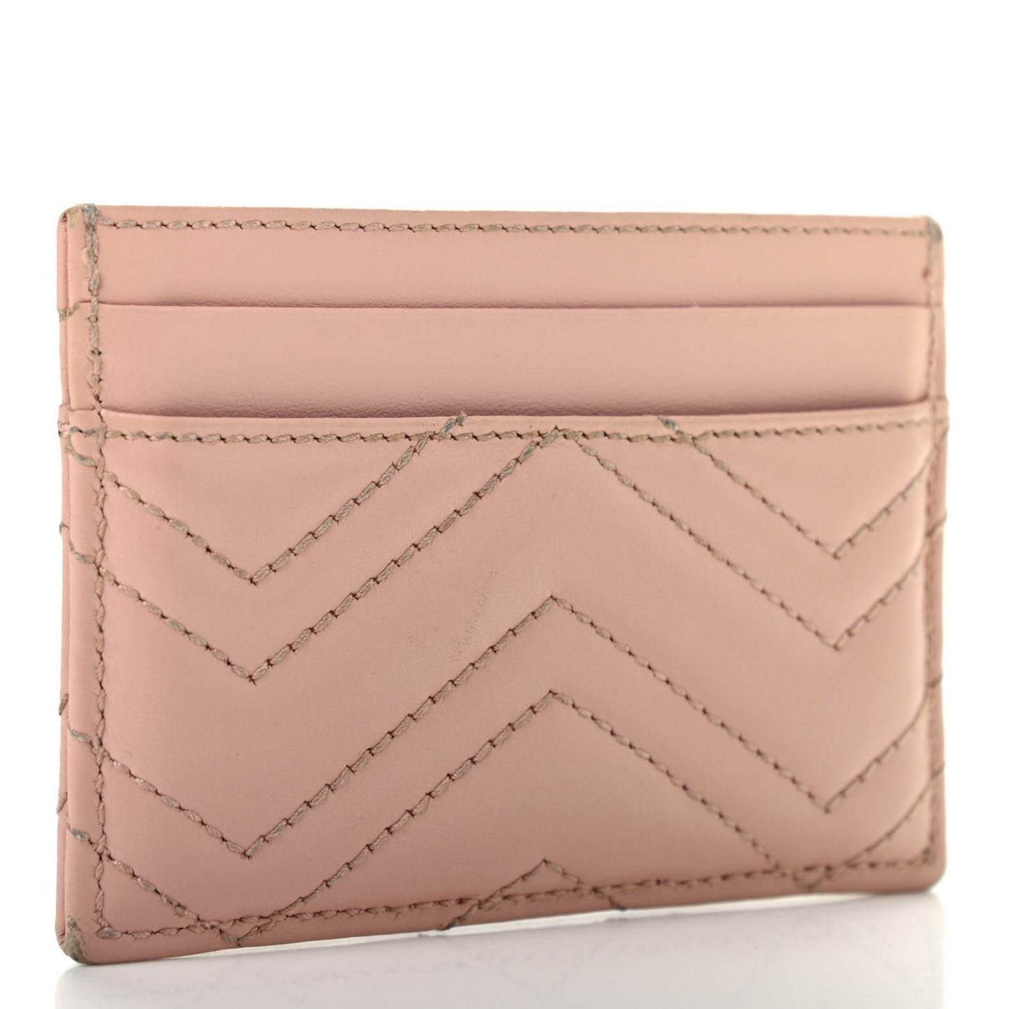 Calfskin Matelasse GG Marmont Card Holder Perfect Pink