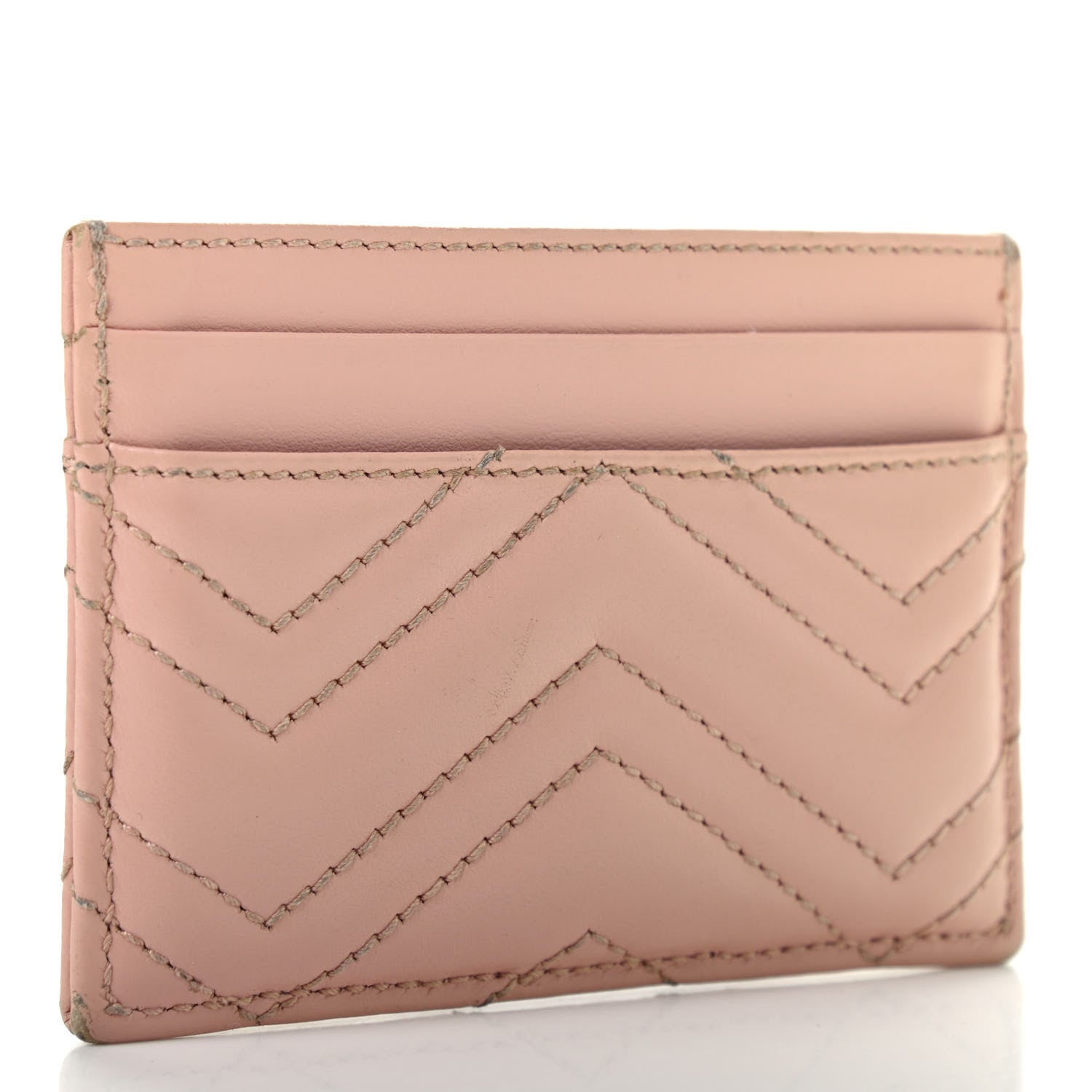 Gucci Calfskin Matelasse GG Marmont Card Holder Perfect Pink 3 of 8