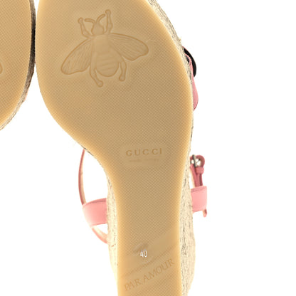 Gucci Lifford Calfskin Aitana Espadrille Platform 45/130mm Wedge Sandals 40 Wild Rose 7 of 10