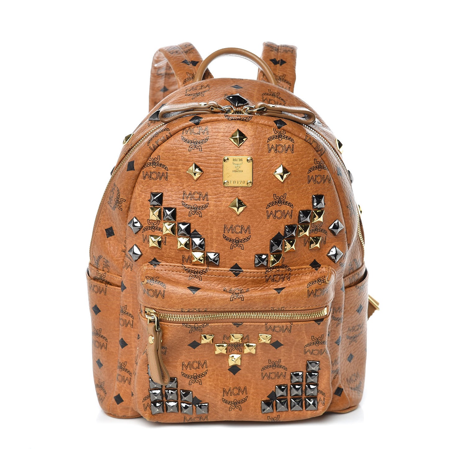 Visetos Studded Small Stark Backpack Cognac