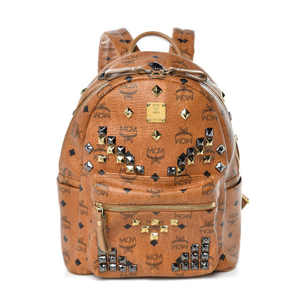 MCM Visetos Studded Small Stark Backpack Cognac 1 of 11