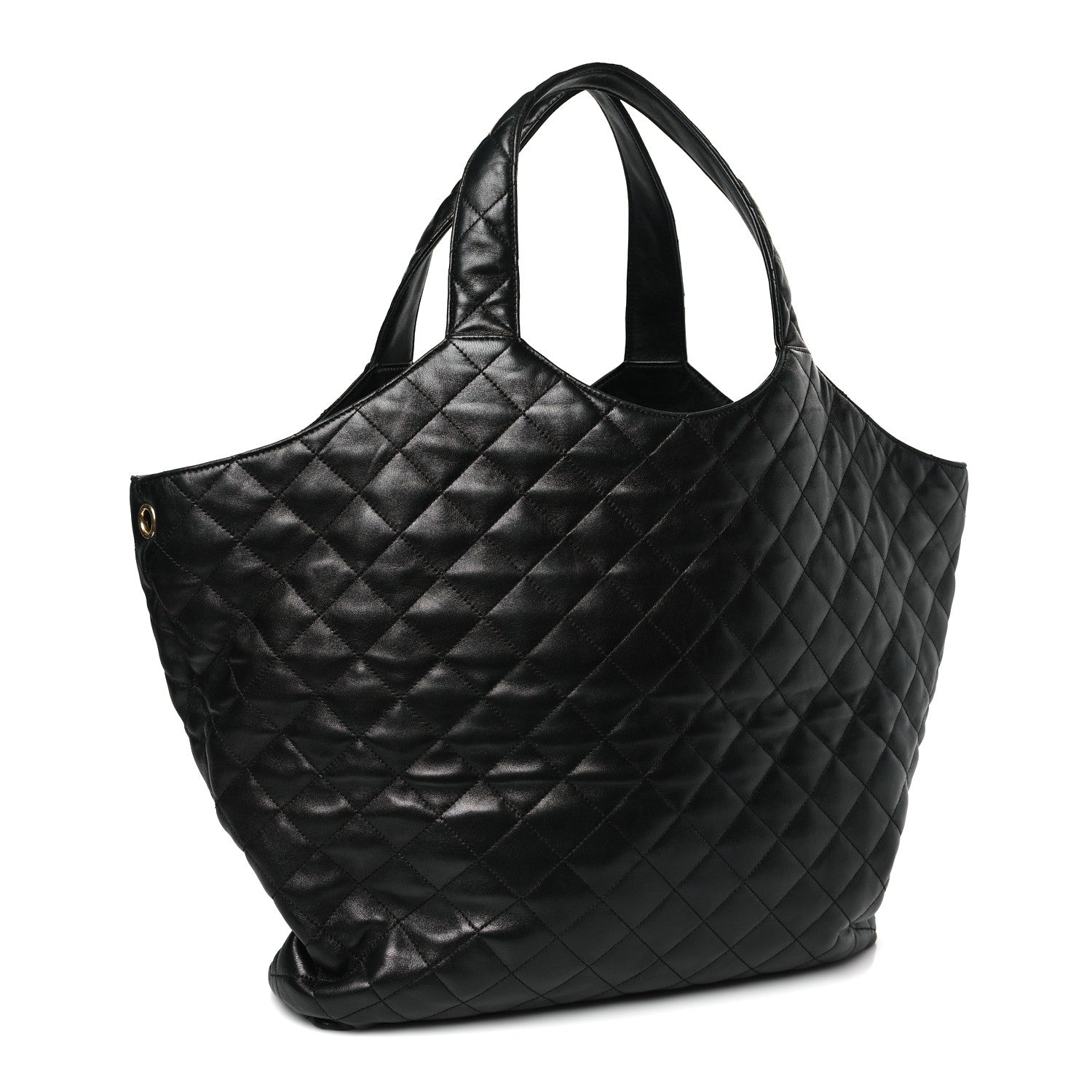 Saint Laurent Lambskin Quilted Maxi Icare Shopping Tote Black 4 of 10