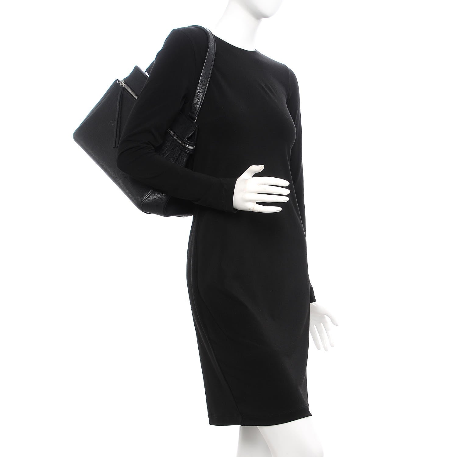 Celine Drummed Calfskin Small Edge Shoulder Bag Black 2 of 10