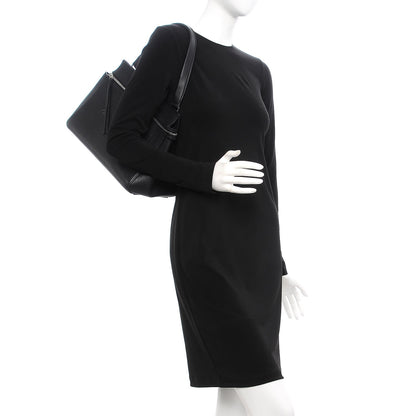 Celine Drummed Calfskin Small Edge Shoulder Bag Black 2 of 10