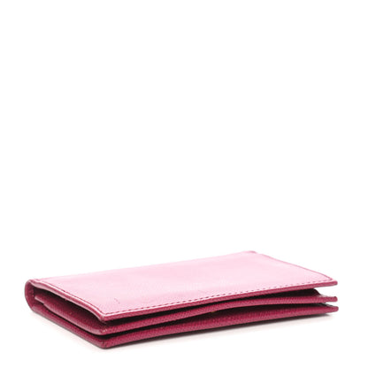 Prada Saffiano Metal Bi-Fold Card Holder Wallet Peonia 4 of 8