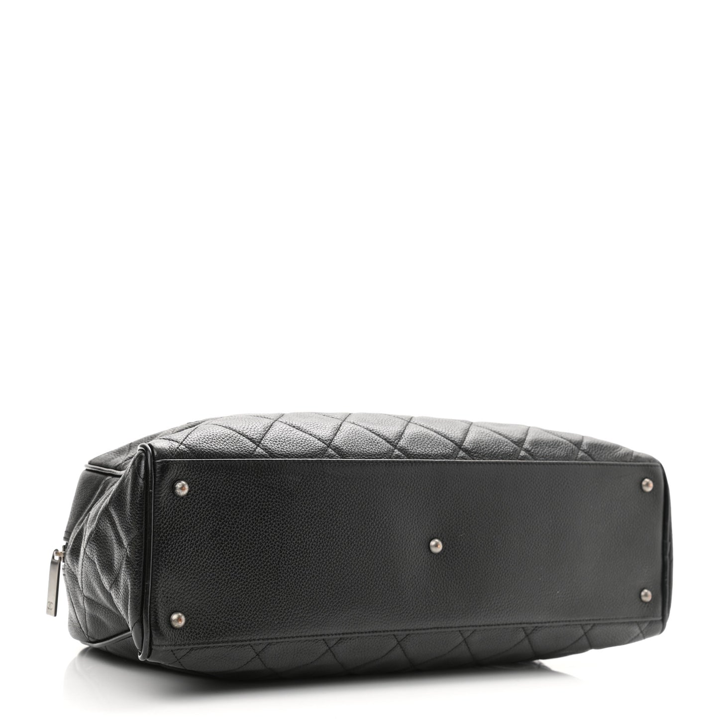 Caviar Patent Quilted Large Bowler Black