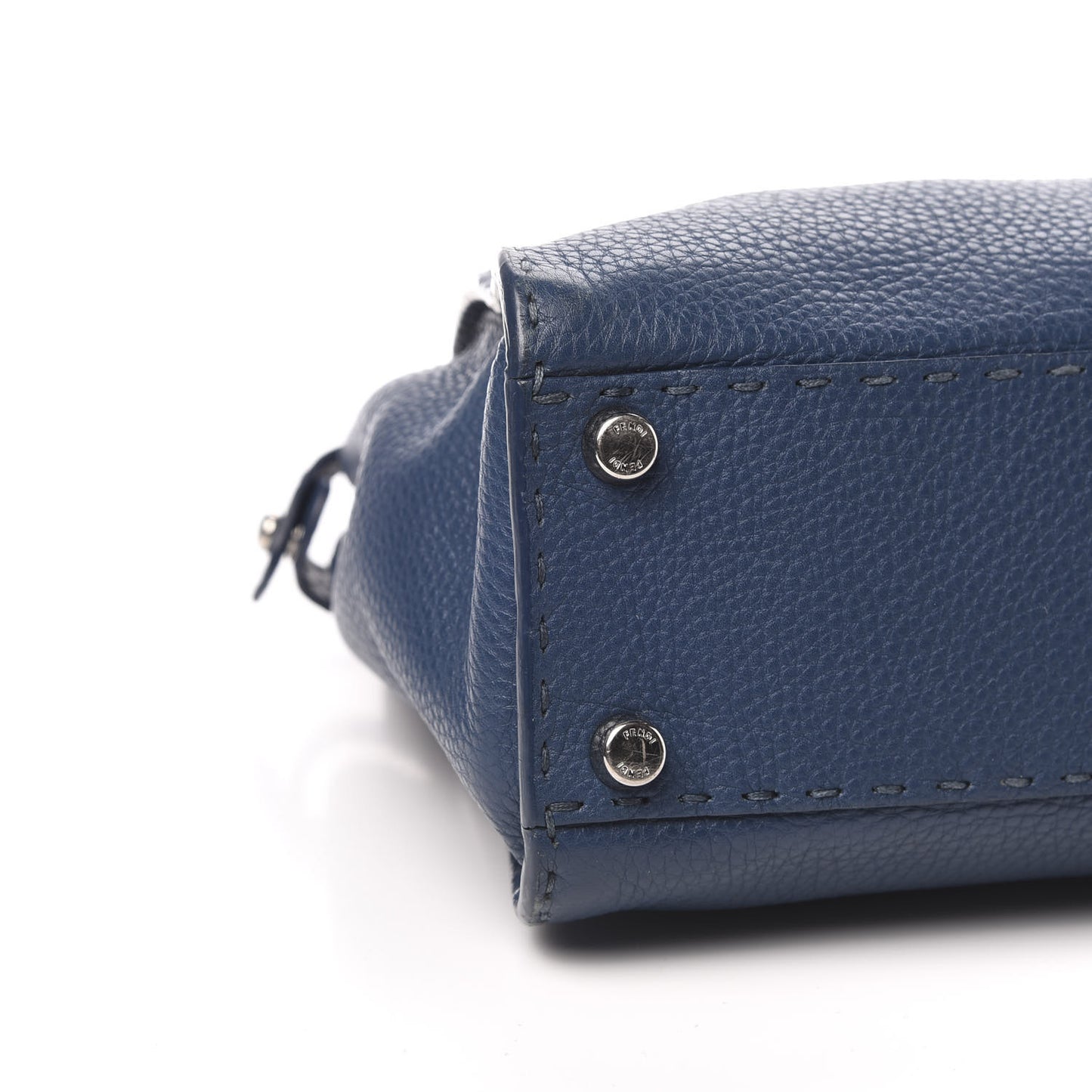 Cuoio Romano Selleria Bi-Color Medium Peekaboo Iconic Satchel Blue Latte