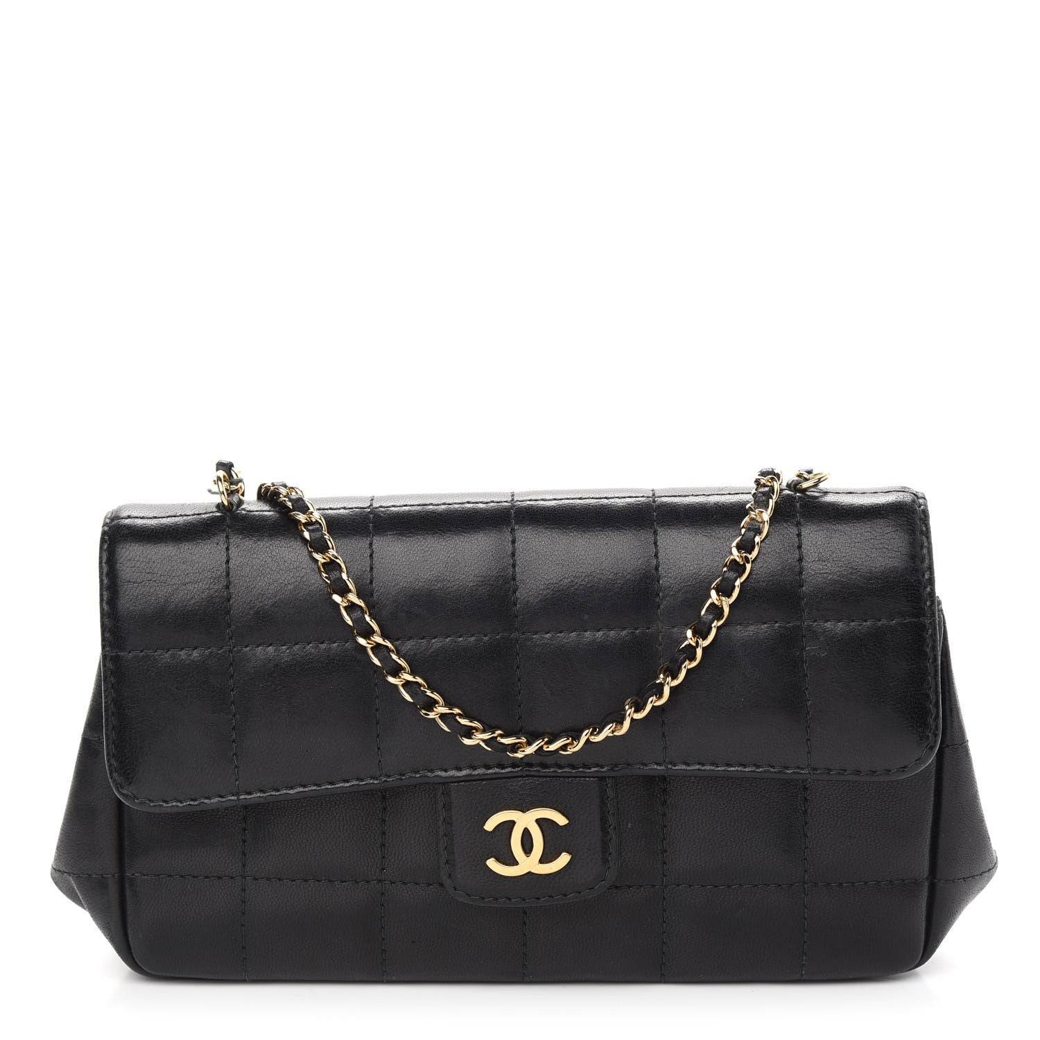 Chanel Lambskin Quilted Mini Chocolate Bar Camellia Flap Black 1 of 10