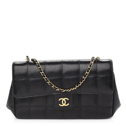 Chanel Lambskin Quilted Mini Chocolate Bar Camellia Flap Black 1 of 10