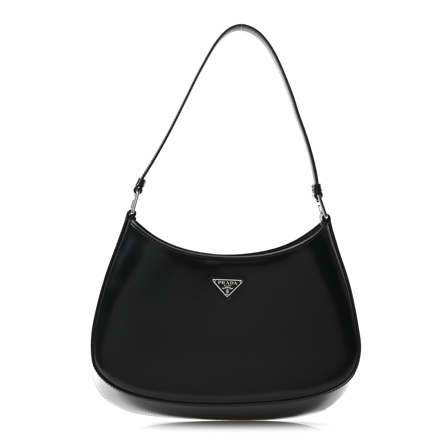 Prada Spazzolato Cleo Shoulder Bag Black 1 of 11