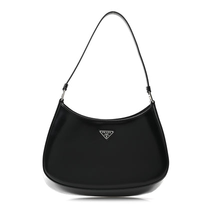 Prada Spazzolato Cleo Shoulder Bag Black 1 of 11