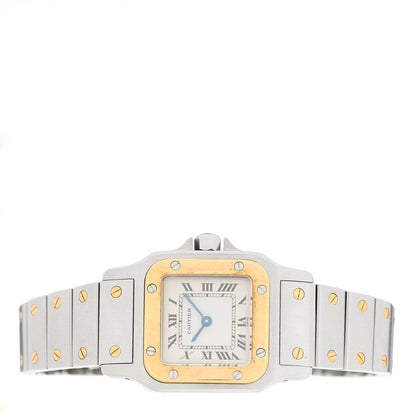 Cartier Stainless Steel 18K Yellow Gold 24mm Santos De Cartier Galbee Quartz Watch 2 of 4