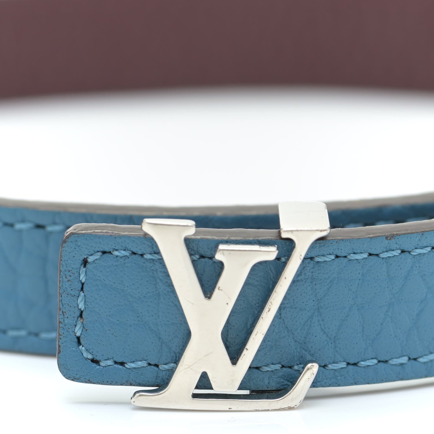 Louis Vuitton Taurillon LV Initiales Reversible Bracelet Bordeaux Bleuet 7 of 8