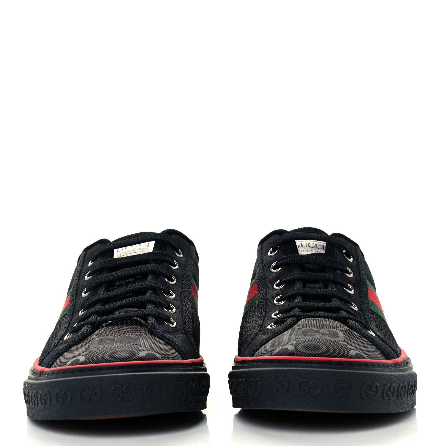 Gucci Econyl Nylon Web Monogram Off The Grid Mens 1977 Tennis Sneakers 10 Black 3 of 9