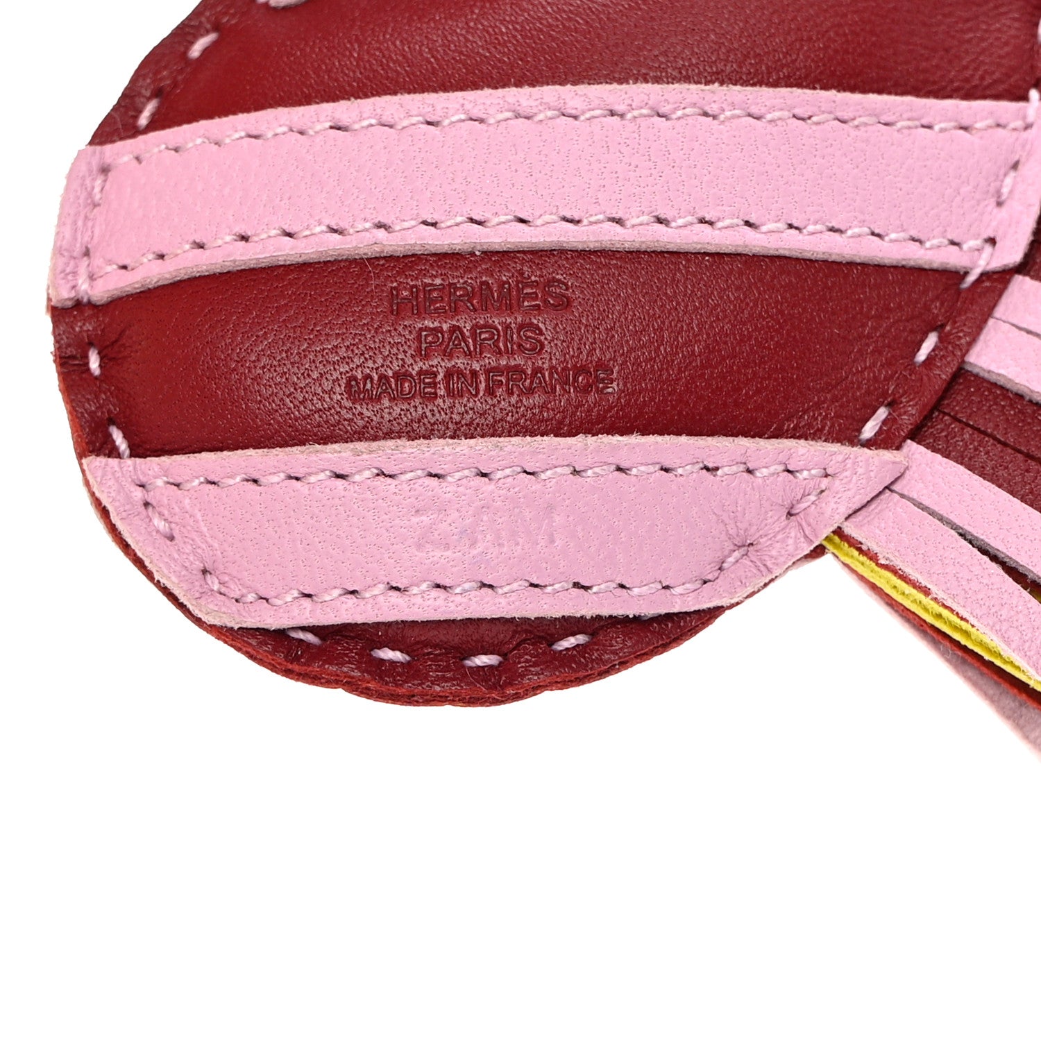 Hermes Milo Lambskin Geegee Savannah Bag Charm Rouge Grenat Mauve Sylvestre Lime 4 of 6