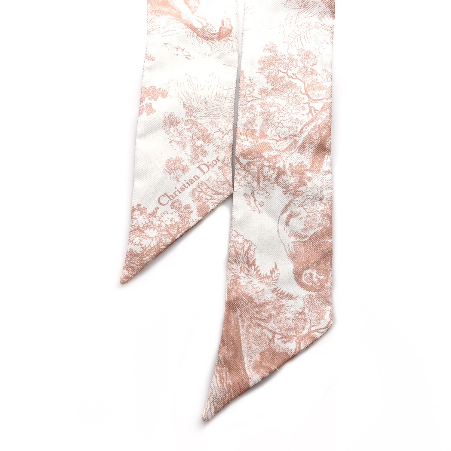 Christian Dior Silk Toile De Jouy Mitzah Scarf Pink 2 of 4