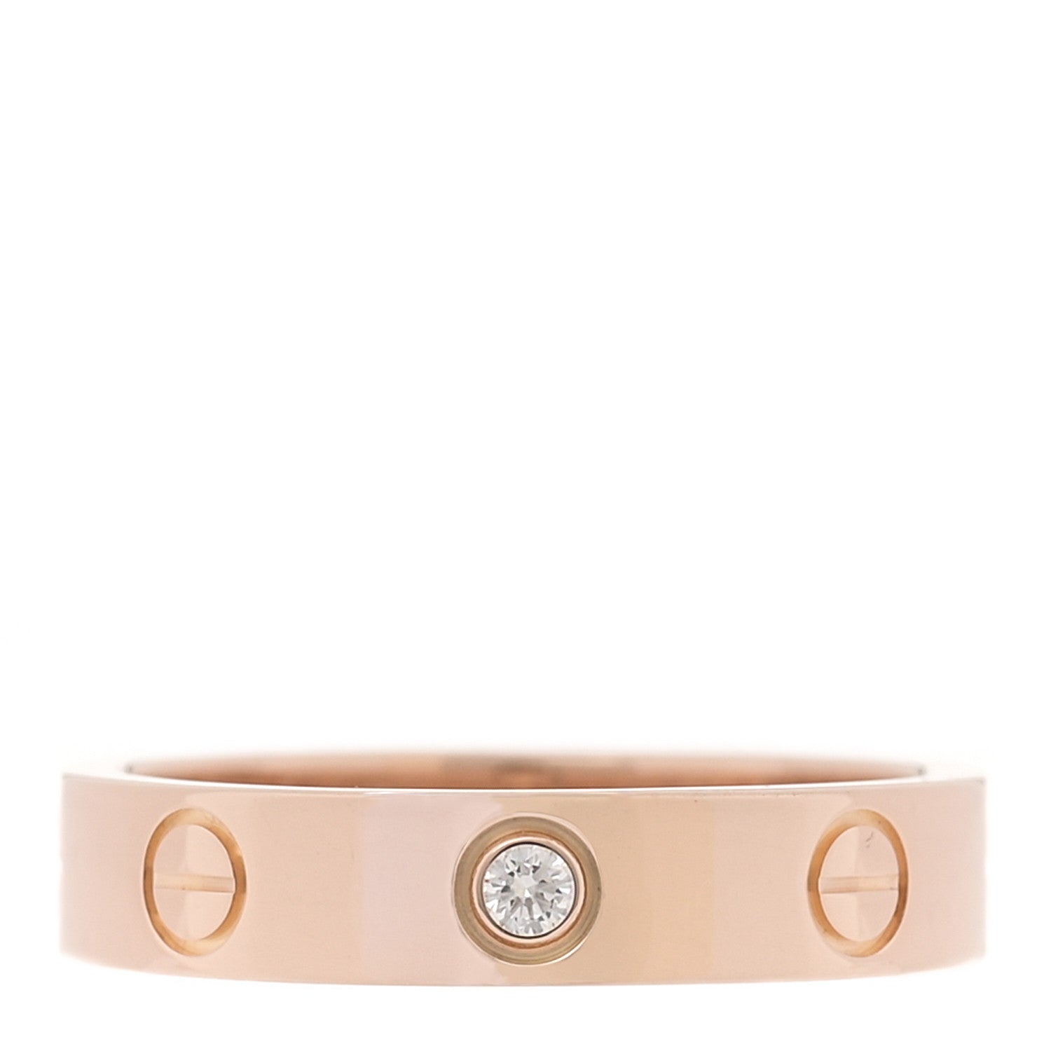 Cartier 18K Pink Gold Diamond 4mm LOVE Wedding Band Ring 50 5.25 3 of 4