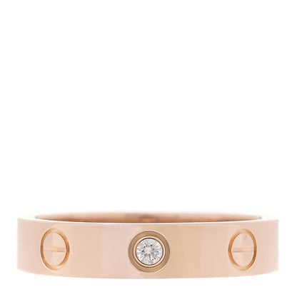 Cartier 18K Pink Gold Diamond 4mm LOVE Wedding Band Ring 50 5.25 3 of 4