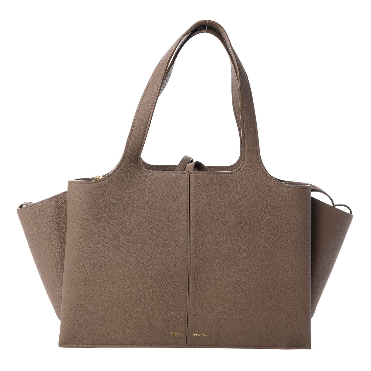 Celine Baby Grained Calfskin Medium Tri-Fold Bag Taupe 1 of 9