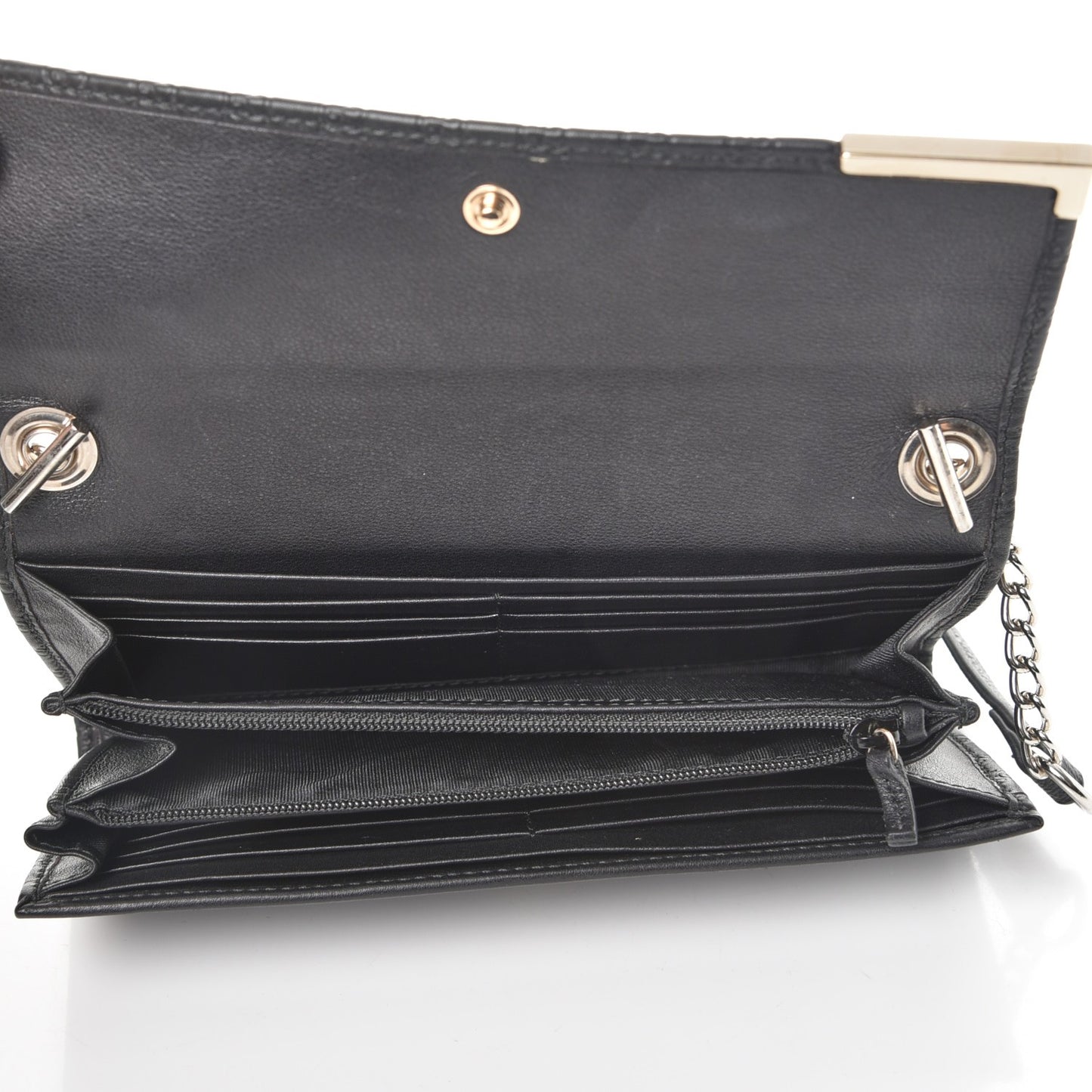 Microguccissima Dice Continental Chain Wallet Black