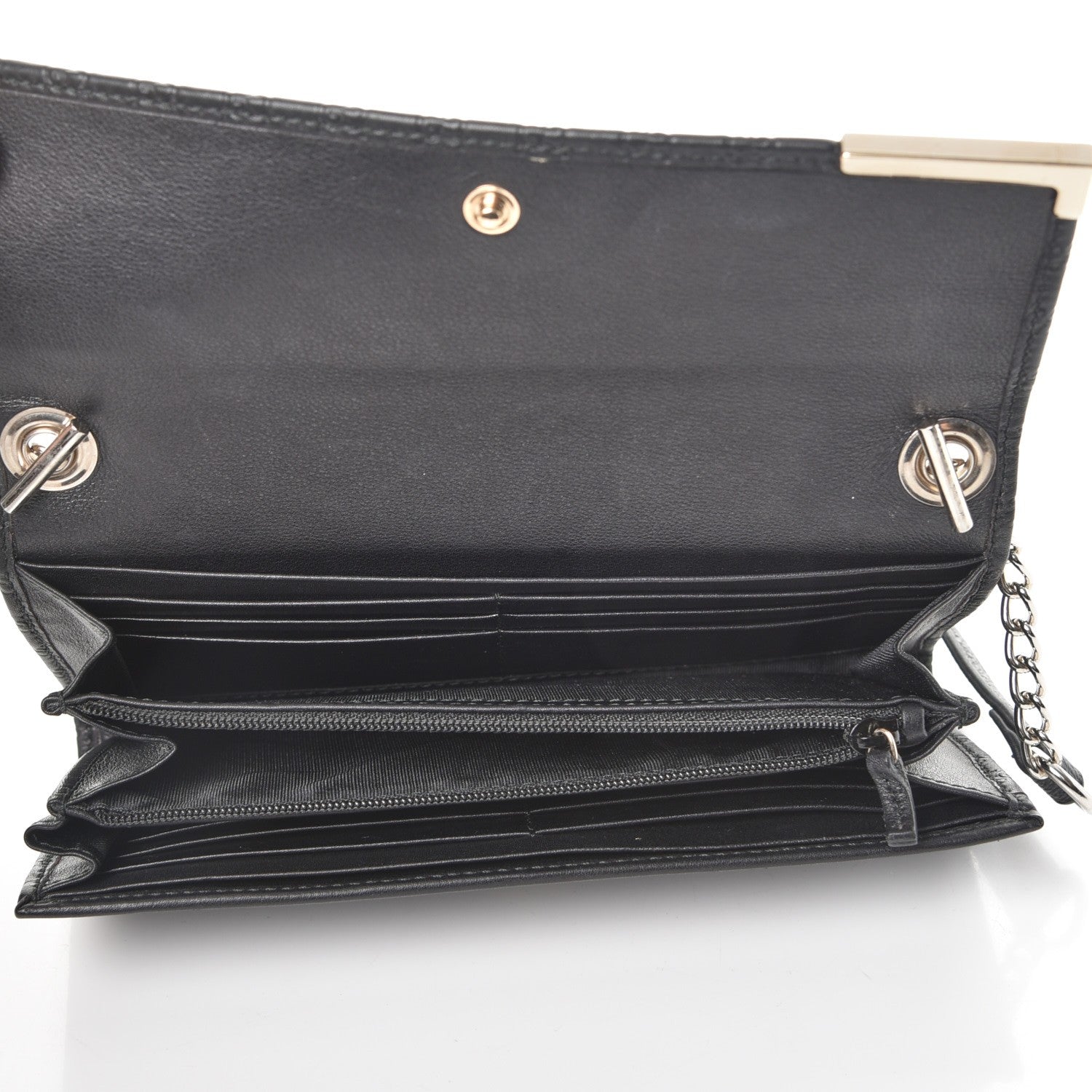Gucci Microguccissima Dice Continental Chain Wallet Black 4 of 7