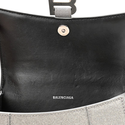 Balenciaga Glitter Fabric Hourglass Top Handle Bag XS Grey 12 of 13