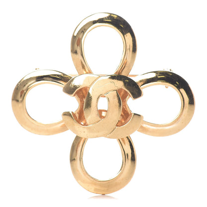 Chanel CC Flower Brooch Gold 1 of 4