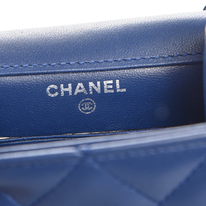 Chanel Lambskin Quilted Extra Mini Wallet On Chain WOC Navy 6 of 8