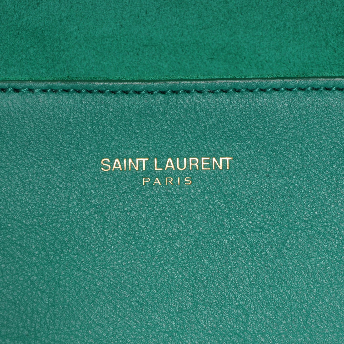 Leather Classic Y Clutch Green