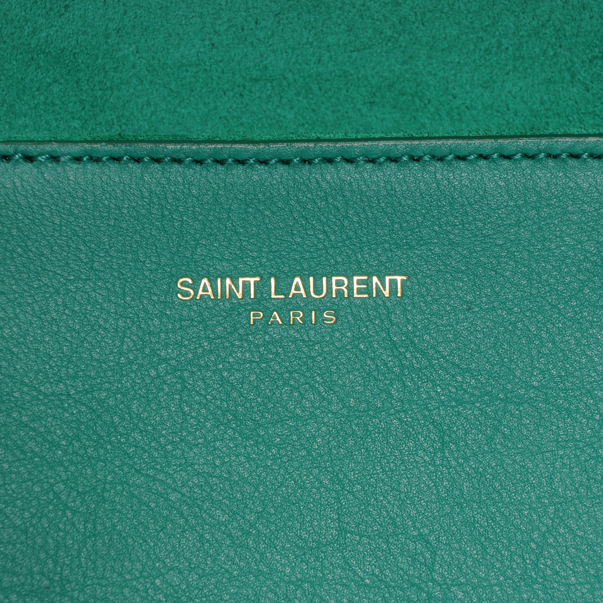 Saint Laurent Leather Classic Y Clutch Green 6 of 8