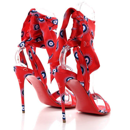 Christian Louboutin Crepe Satin Greekaba Du Desert 100 Eye Sandal 41 Red 4 of 8