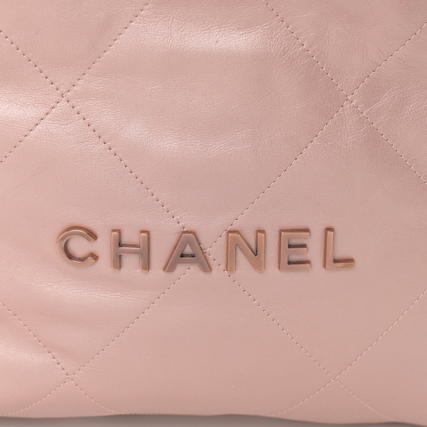 Metallic Calfskin Quilted Small Chanel 22 Pink