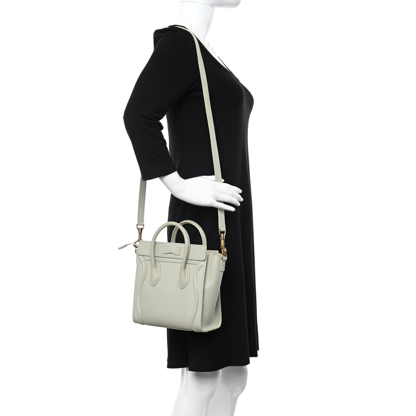 Drummed Calfskin Nano Luggage Vert D'eau