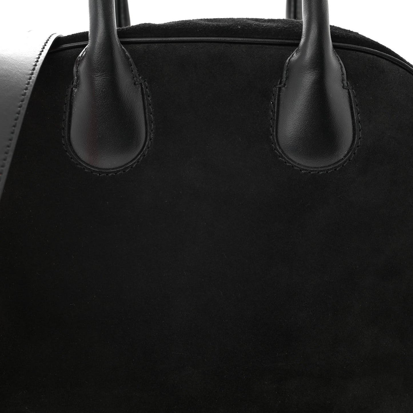 Suede Calfskin Small Marie Jane Top Handle Black