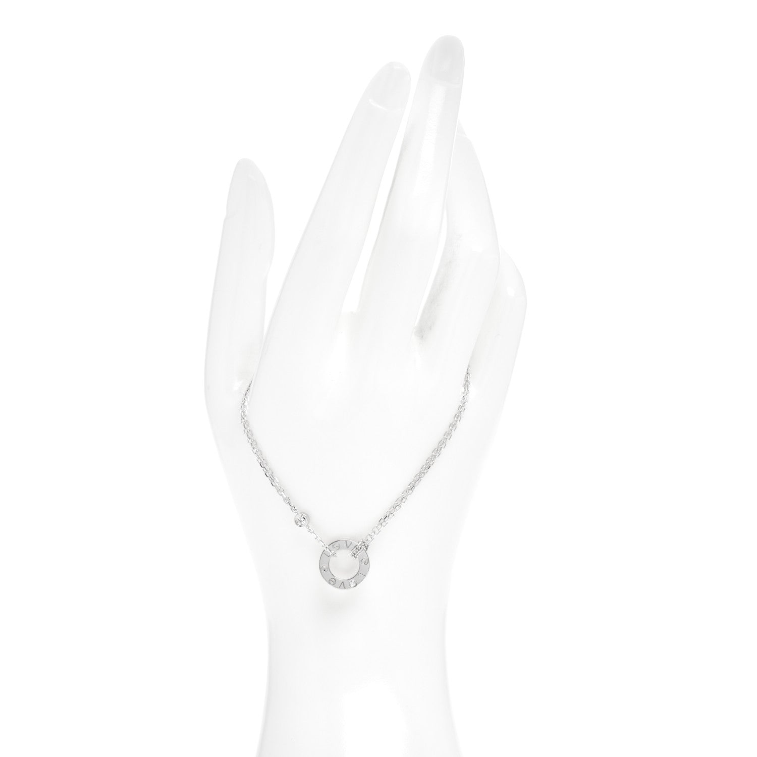 Cartier 18K White Gold Diamond LOVE Bracelet 2 of 5