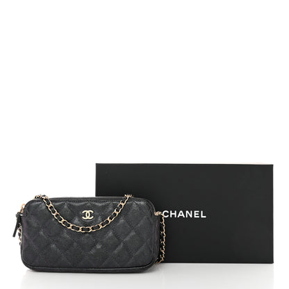 Chanel Iridescent Caviar Quilted Small Clutch With Chain Black 14 of 14