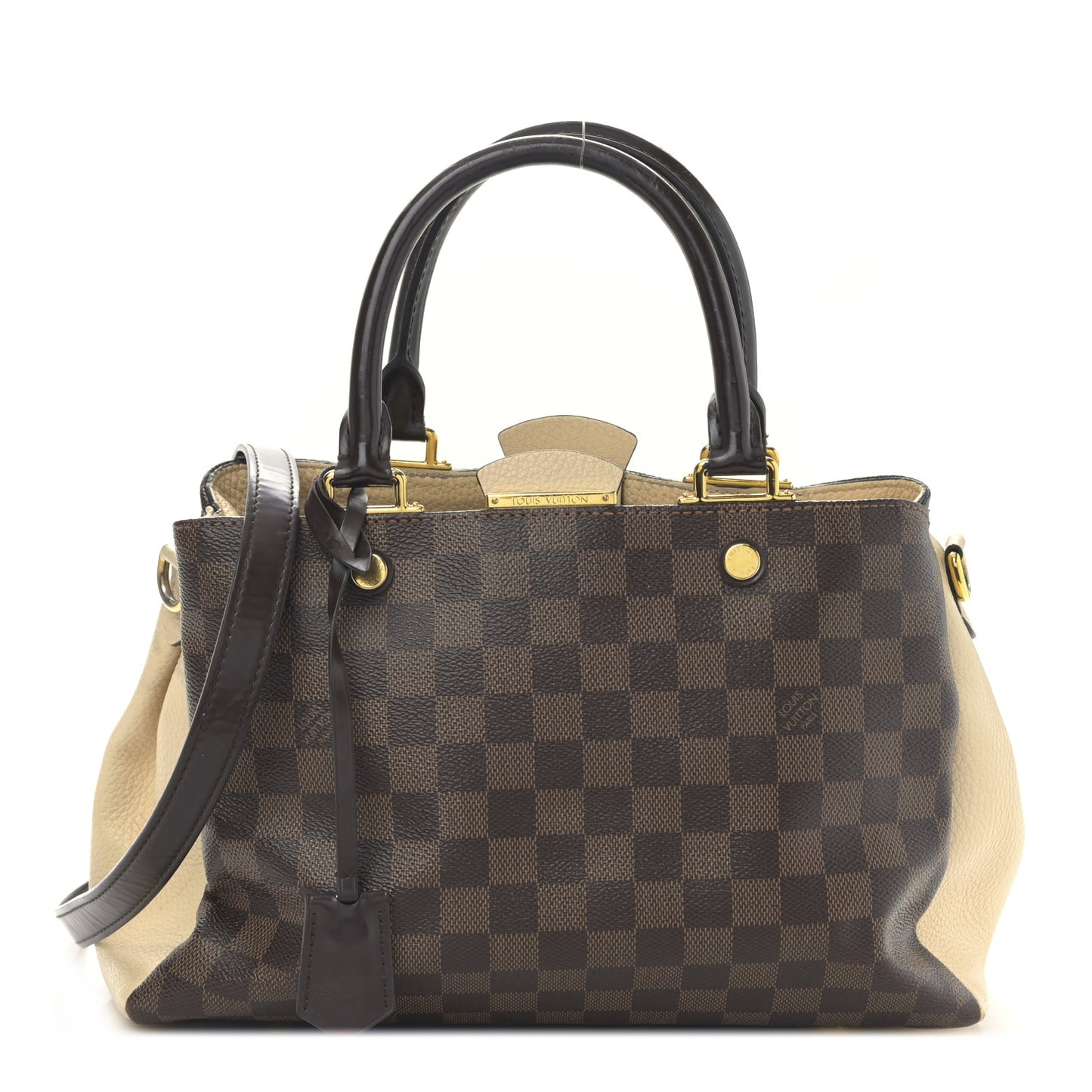 Damier Ebene Cuir Taurillon Brittany Creme