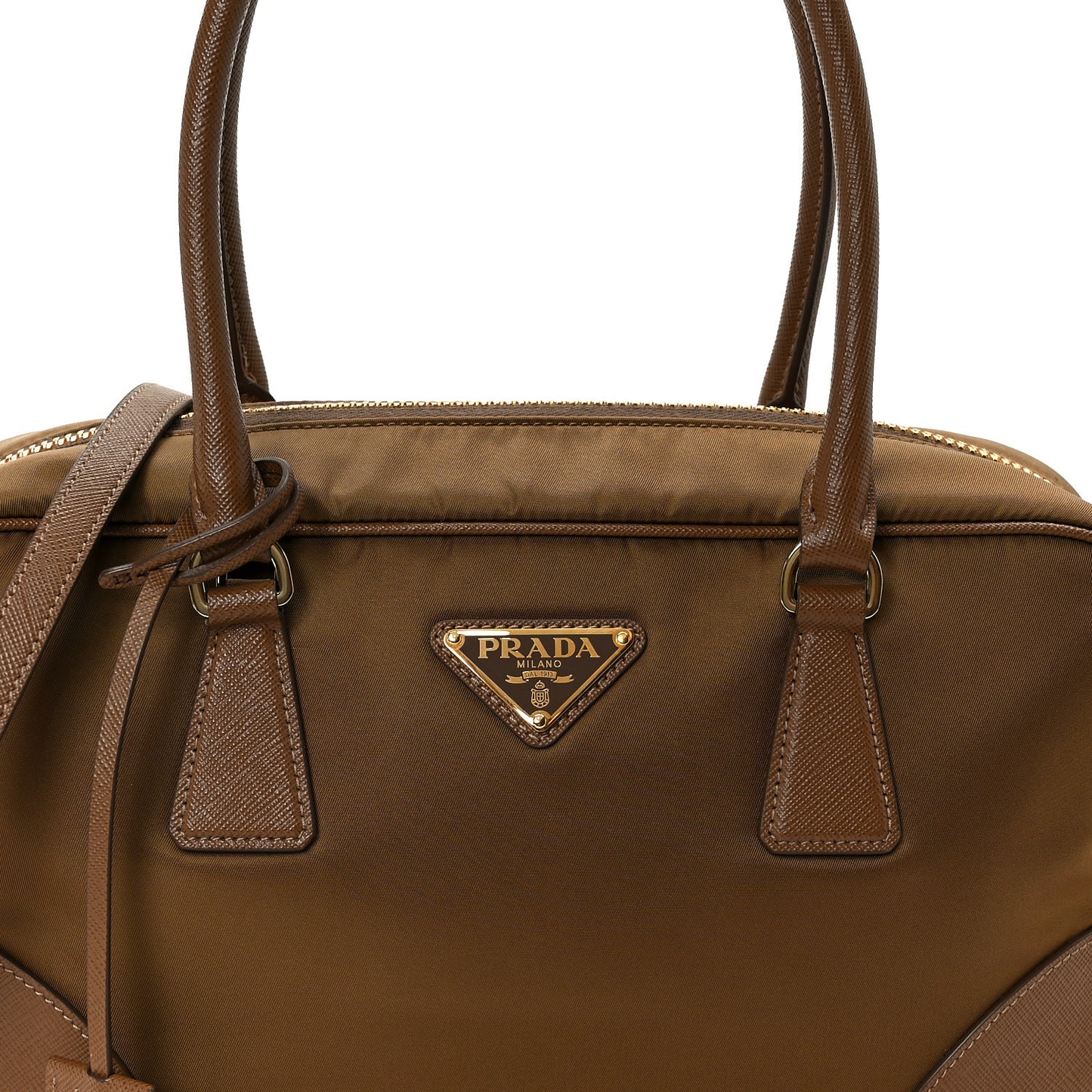 Re-Nylon Saffiano Medium Re-Edition 1978 Two Handle Bag Sughero